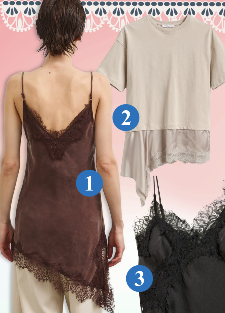 Tops largos con encaje