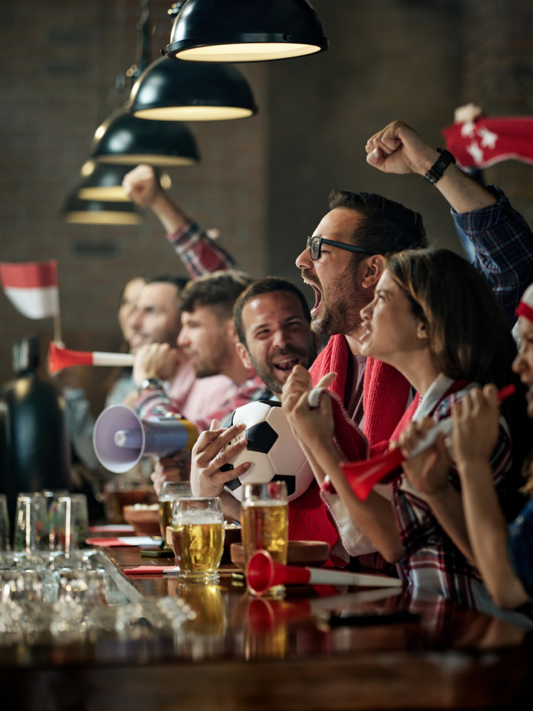 Futball szurkolók egy bárban