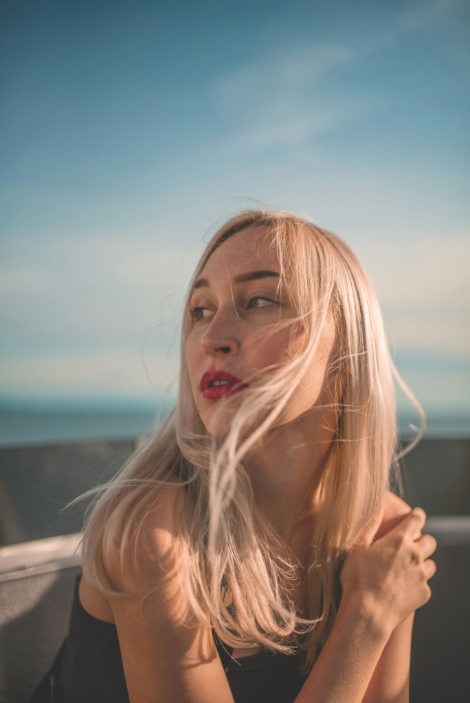 Portrait of a blonde woman