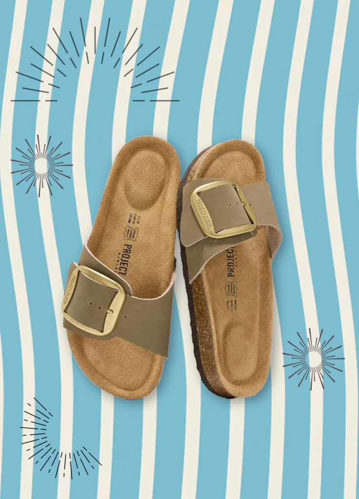 Simple leather slide sandal