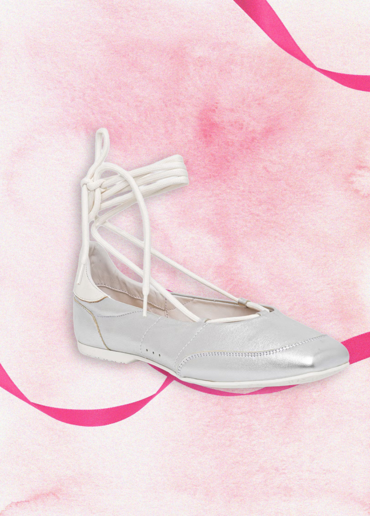 Patrizia Pepe silver leather ballet flat