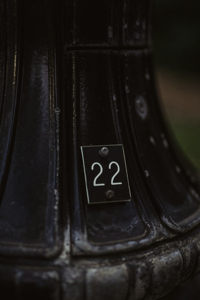 Number 22 on a pillar