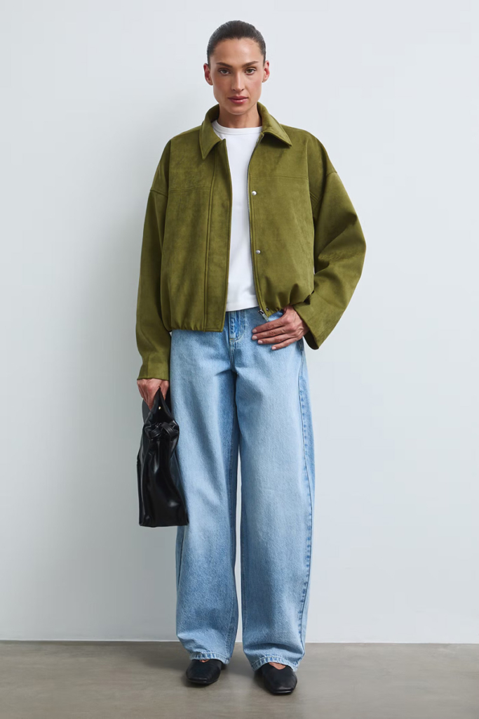 Zöld velúr bomber