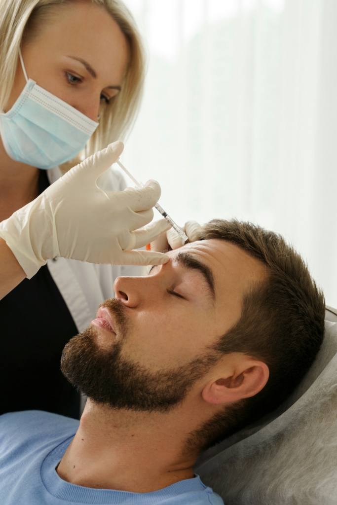Férfi botox kezelésen
