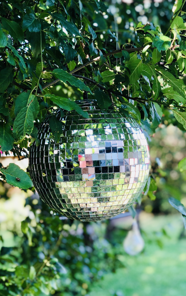 Discogömb a fa lombja között
