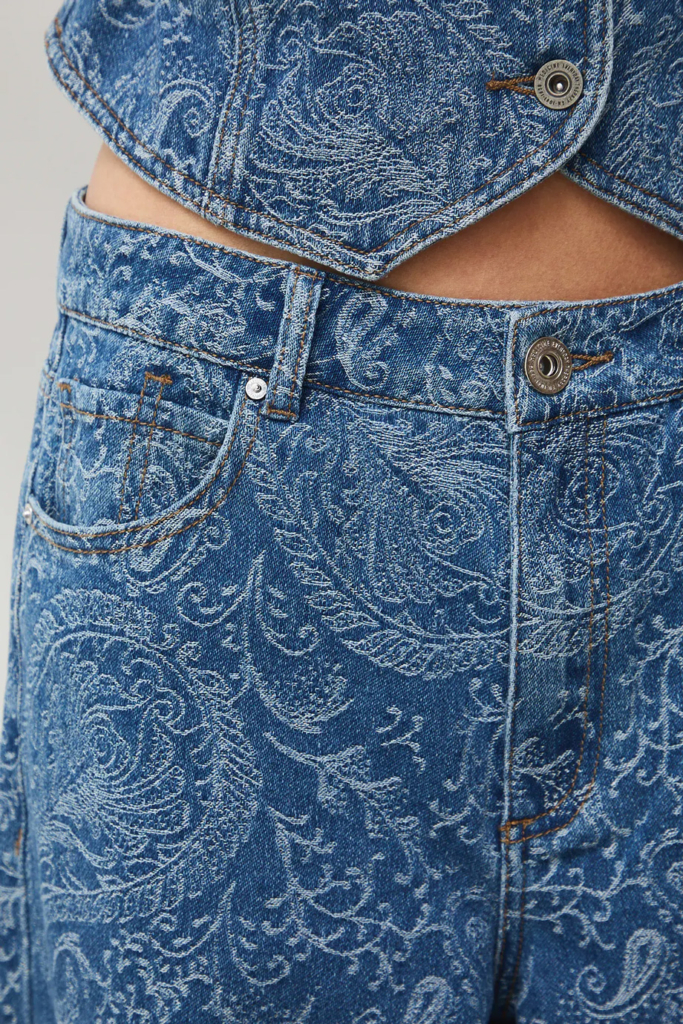 Paisley mintás bő farmer